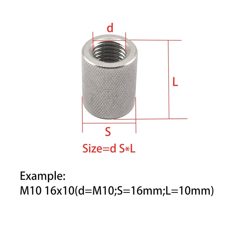 SeeRaphee (10 Pieces) M10 16x10mm Female Knurled Thumb Nuts Round Connector Nuts 304 Stainless Steel Hand Screw Nuts - Image 5